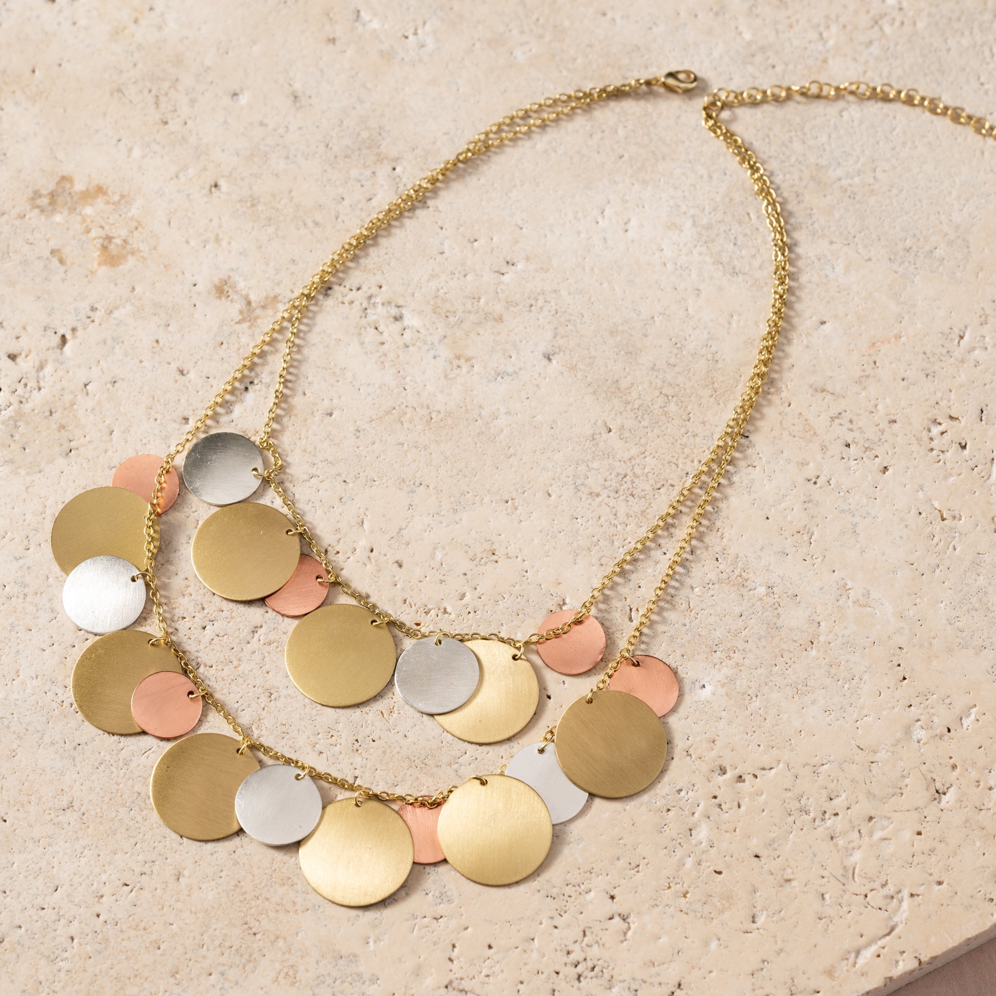 Jharana Layered Disc Necklace - Che Cose Belle