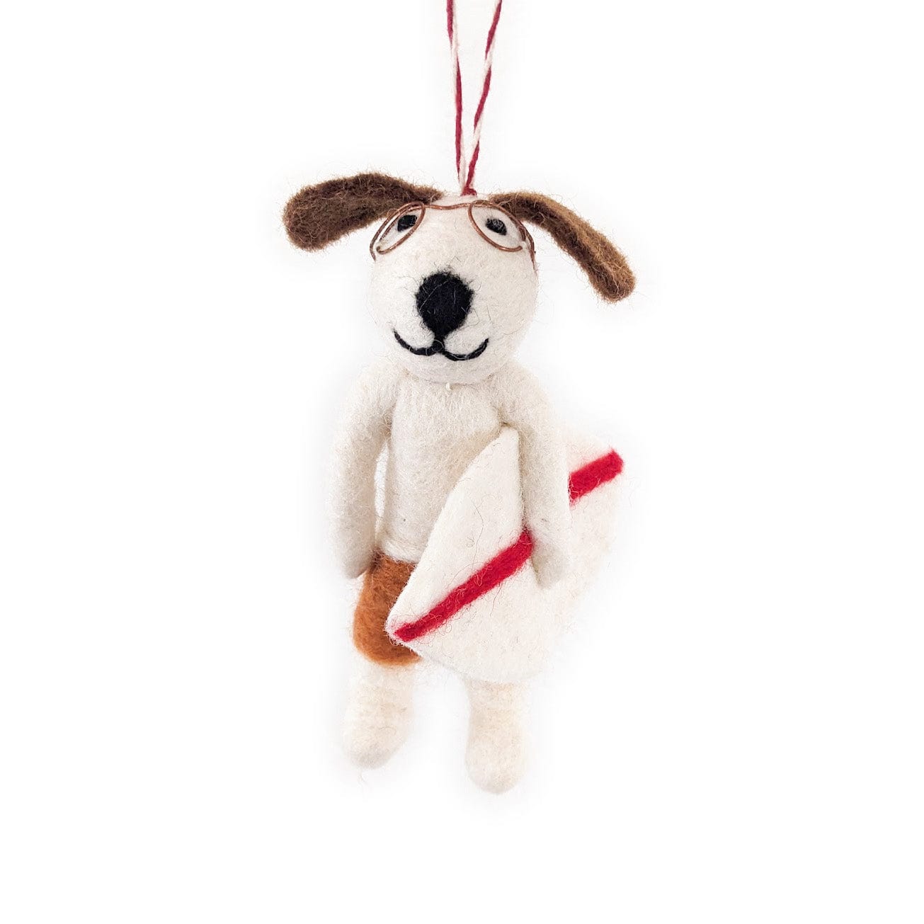 Johnny and Tyler Surf Dog Eco Ornaments - Set of 2 - Che Cose Belle