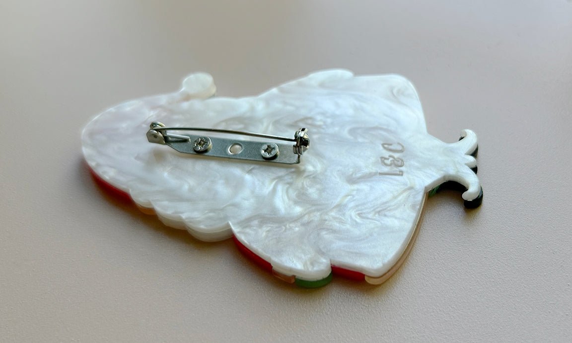 Jolly Old Elf PINK Brooch by Johanna Parker x Lipstick & Chrome - Che Cose Belle