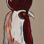 Joseph the Rooster Easel Canvas Painting | 4" x 6" | The Painted Attic - Che Cose Belle