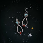 Journey to Mars Earrings - Copper Chrysocolla Earth and Red Jasper Mars - Che Cose Belle