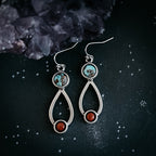 Journey to Mars Earrings - Copper Chrysocolla Earth and Red Jasper Mars - Che Cose Belle