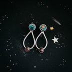 Journey to Mars Earrings - Copper Chrysocolla Earth and Red Jasper Mars - Che Cose Belle
