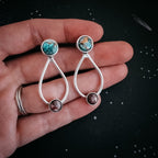 Journey to Mars Earrings - Copper Chrysocolla Earth and Red Jasper Mars - Che Cose Belle