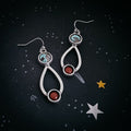 Journey to Mars Earrings - Copper Chrysocolla Earth and Red Jasper Mars - Che Cose Belle