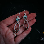 Journey to Mars Earrings - Copper Chrysocolla Earth and Red Jasper Mars - Che Cose Belle