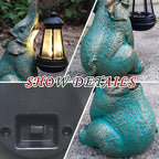JOYBEE Garden Statues Elephant with Solar Lantern Outdoor Decor - Elephant Solar Figurines Lights Decorations for Patio Yard Lawn Ornaments - Gifts for Birthday Easter Housewarming - Che Cose Belle