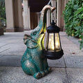 JOYBEE Garden Statues Elephant with Solar Lantern Outdoor Decor - Elephant Solar Figurines Lights Decorations for Patio Yard Lawn Ornaments - Gifts for Birthday Easter Housewarming - Che Cose Belle