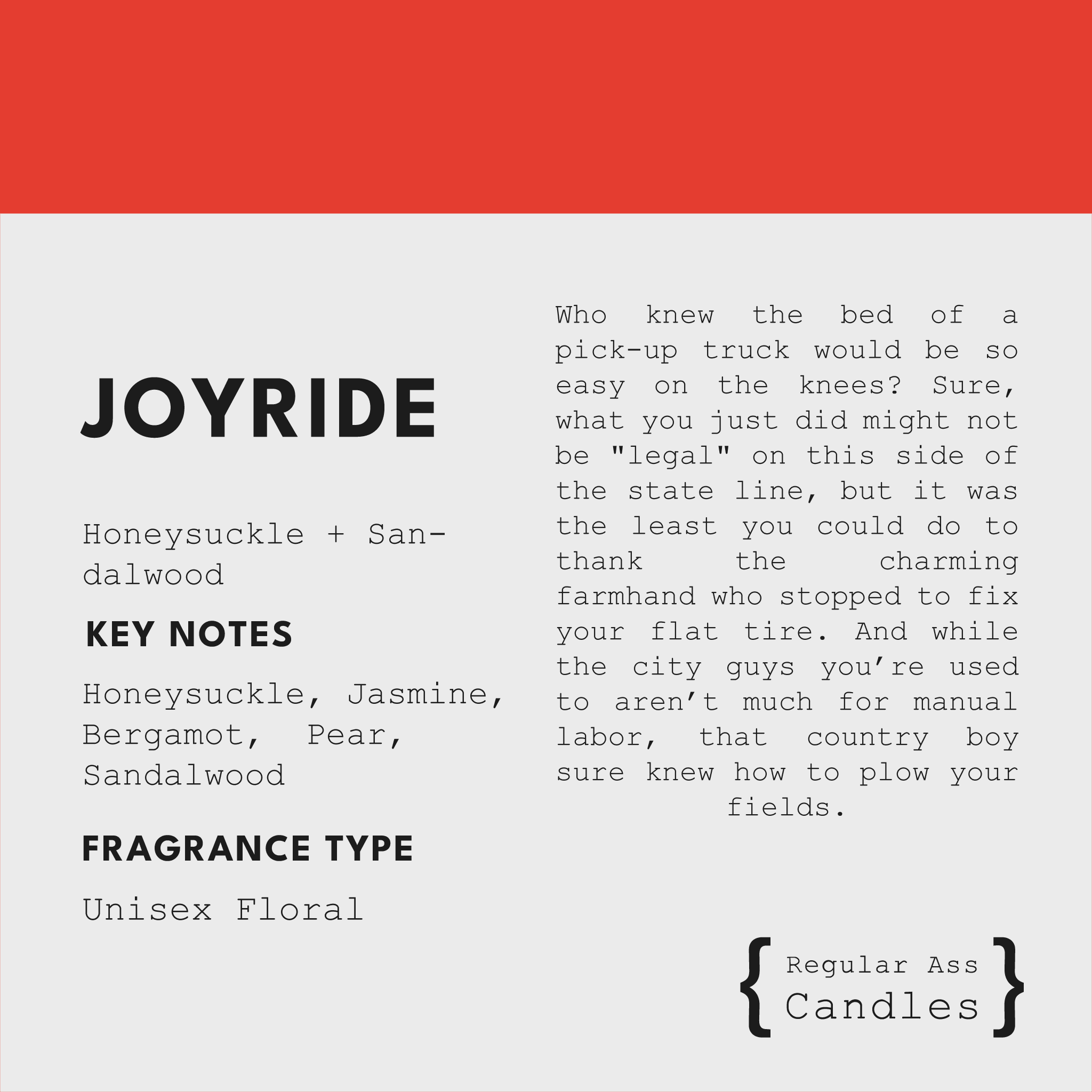Joyride, Honeysuckle + Sandalwood 11oz Candle - Che Cose Belle