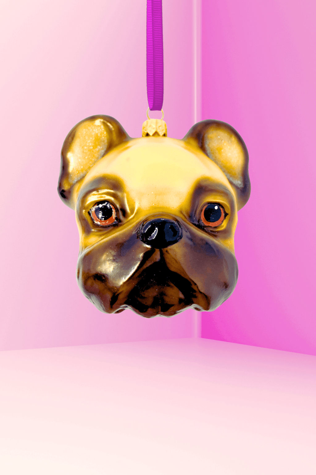 Julien the Pug Glass Christmas Ornament - Che Cose Belle