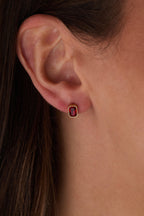 July Emerald - Cut Birthstone Stud Earrings - Che Cose Belle