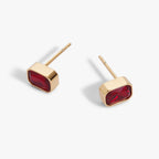 July Emerald - Cut Birthstone Stud Earrings - Che Cose Belle