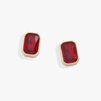 July Emerald - Cut Birthstone Stud Earrings - Che Cose Belle