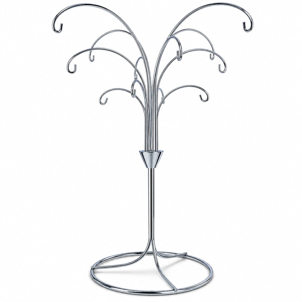 12-Arm Spiral Fountain Brass Silver Metal Ornament Stand Display 11.5 Inches (Taiwan)