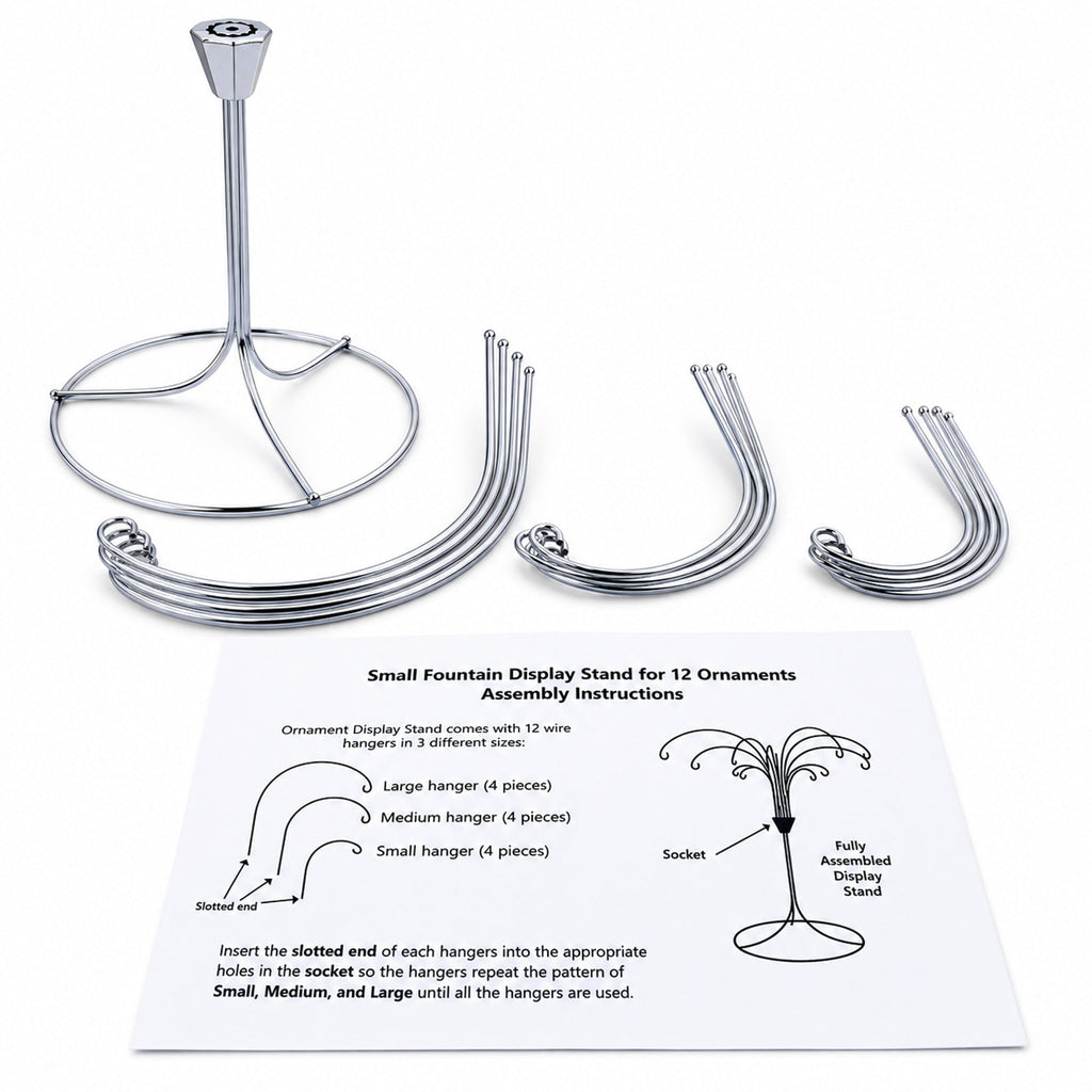 12-Arm Spiral Fountain Brass Silver Metal Ornament Stand Display 11.5 Inches (Taiwan)