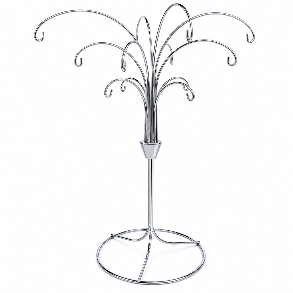 12-Arm Spiral Fountain Brass Silver Metal Ornament Stand Display 11.5 Inches (Taiwan)