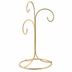 3-Arm 3-Tier Gold Brass Metal Ornament Stand Display 10.75 Inches (Taiwan)