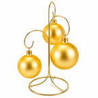 3-Arm 3-Tier Gold Brass Metal Ornament Stand Display 10.75 Inches (Taiwan)