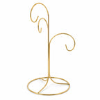 3-Arm 3-Tier Gold Brass Metal Ornament Stand Display 10.75 Inches (Taiwan)
