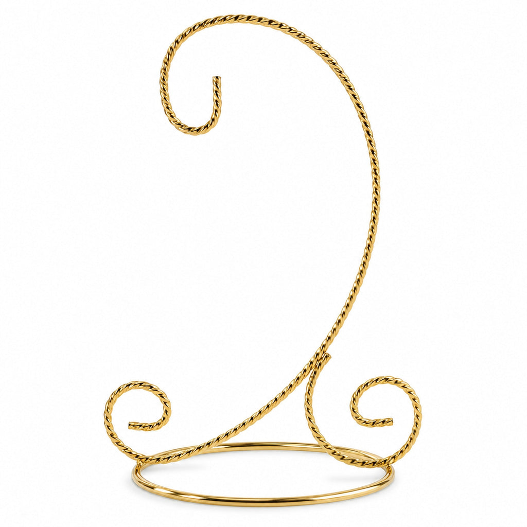 Twisted Wire Gold Metal Ornament Stand Display 7.2 Inches (Taiwan)
