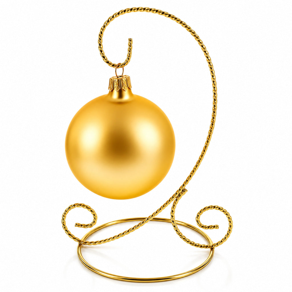 Twisted Wire Gold Metal Ornament Stand Display 7.2 Inches (Taiwan)
