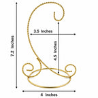 Twisted Wire Gold Metal Ornament Stand Display 7.2 Inches (Taiwan)