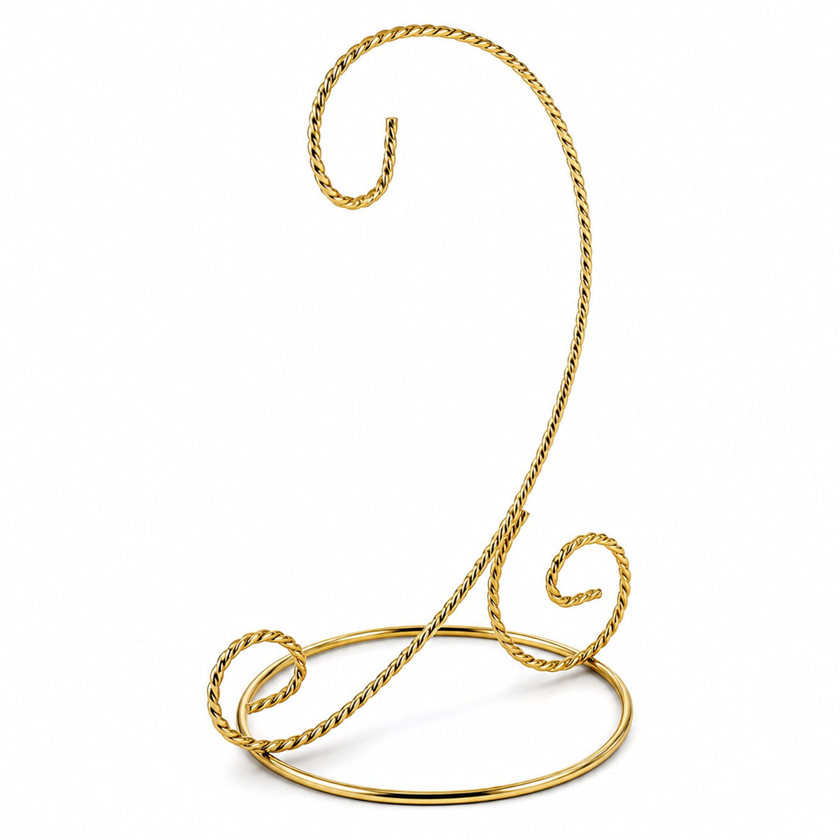 Twisted Wire Gold Metal Ornament Stand Display 7.2 Inches (Taiwan)