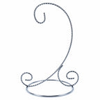 Twisted Wire Silver Metal Ornament Stand Display 7.2 Inches (Taiwan)