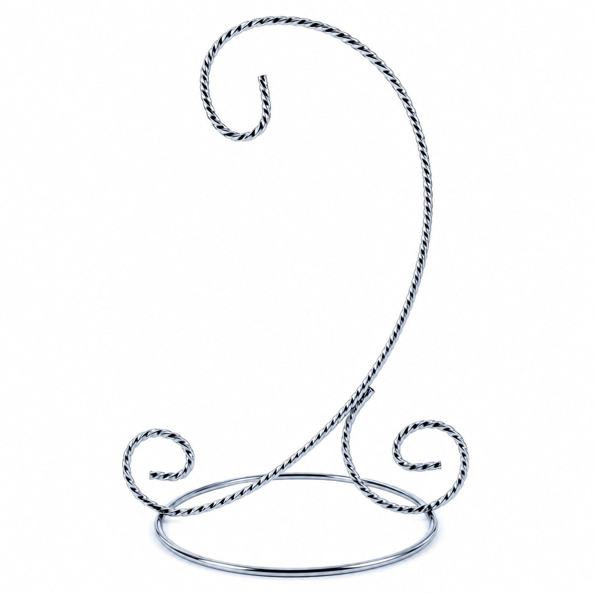 Twisted Wire Silver Metal Ornament Stand Display 7.2 Inches (Taiwan)