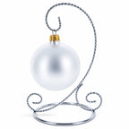 Twisted Wire Silver Metal Ornament Stand Display 7.2 Inches (Taiwan)