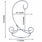 Twisted Wire Silver Metal Ornament Stand Display 7.2 Inches (Taiwan)
