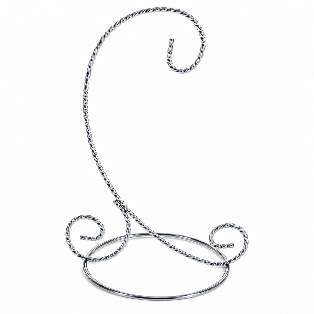 Twisted Wire Silver Metal Ornament Stand Display 7.2 Inches (Taiwan)