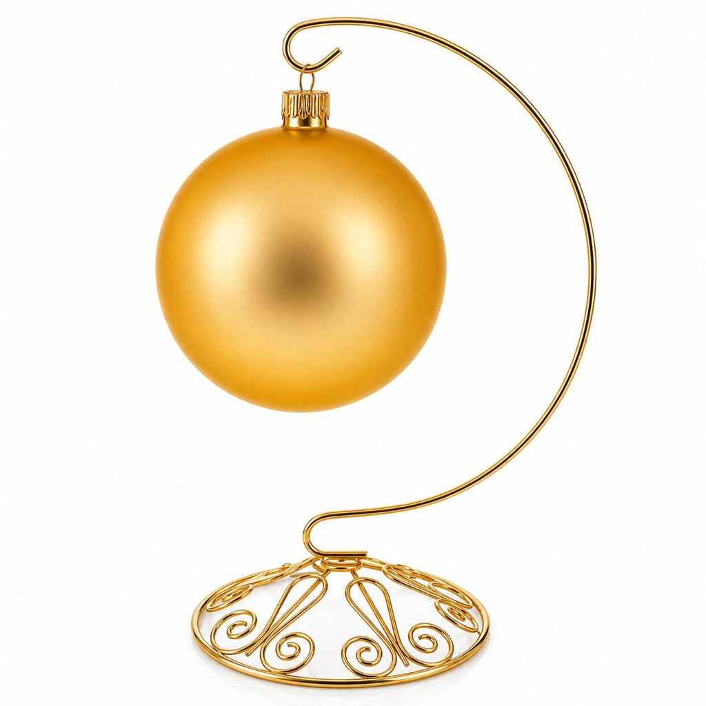 Curved Gold Wire Swirl Base Ornament Stand Display 8.75 Inches (Taiwan)