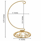 Curved Gold Wire Swirl Base Ornament Stand Display 8.75 Inches (Taiwan)