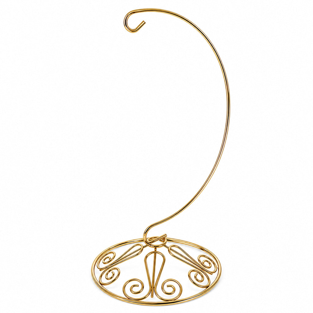 Curved Gold Wire Swirl Base Ornament Stand Display 8.75 Inches (Taiwan)