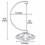 Curved Silver Wire Swirl Base Ornament Stand Display 8.75 Inches (Taiwan)