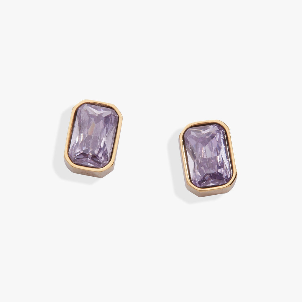 June Emerald - Cut Birthstone Stud Earrings - Che Cose Belle