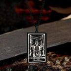 Justice Stainless Steel Tarot Necklace - Che Cose Belle