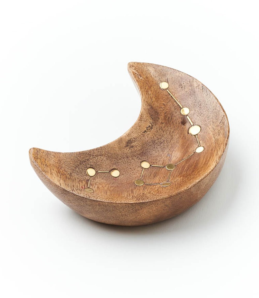 Jyotisha Crescent Moon Trinket Dish - Brass Inlay - Che Cose Belle