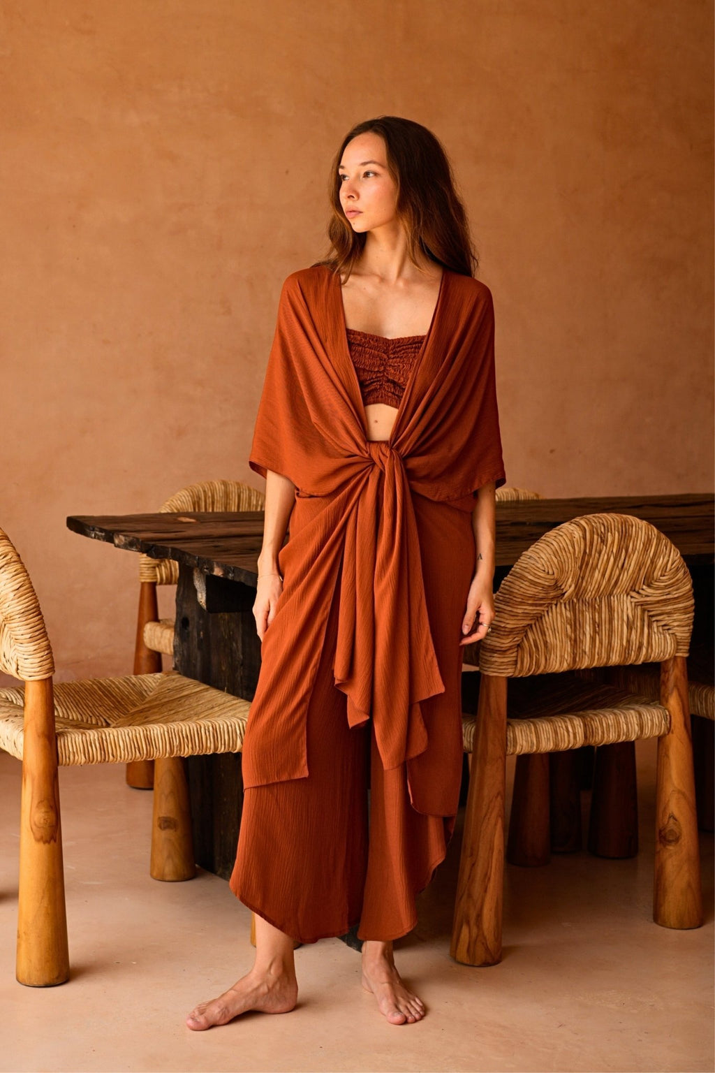 Kaia Flowy Kimono Wrap Duster - Che Cose Belle