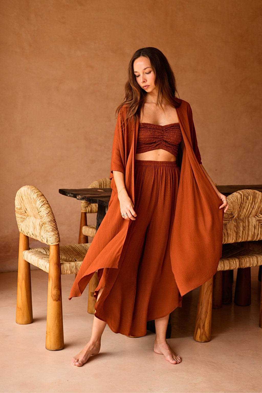 Kaia Flowy Kimono Wrap Duster - Che Cose Belle