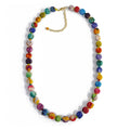 Kantha Bead Necklace Recycled Sari Fabric Handmade Colorful Ethnic Jewelry - Che Cose Belle