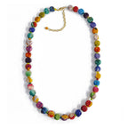 Kantha Bead Necklace Recycled Sari Fabric Handmade Colorful Ethnic Jewelry - Che Cose Belle
