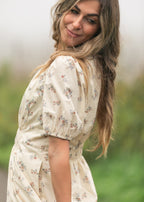 Katrina Half Sleeve Floral Midi Dress - Che Cose Belle