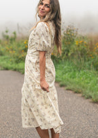 Katrina Half Sleeve Floral Midi Dress - Che Cose Belle