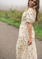 Katrina Half Sleeve Floral Midi Dress - Che Cose Belle