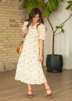Katrina Half Sleeve Floral Midi Dress - Che Cose Belle