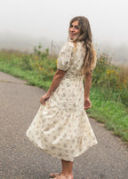 Katrina Half Sleeve Floral Midi Dress - Che Cose Belle