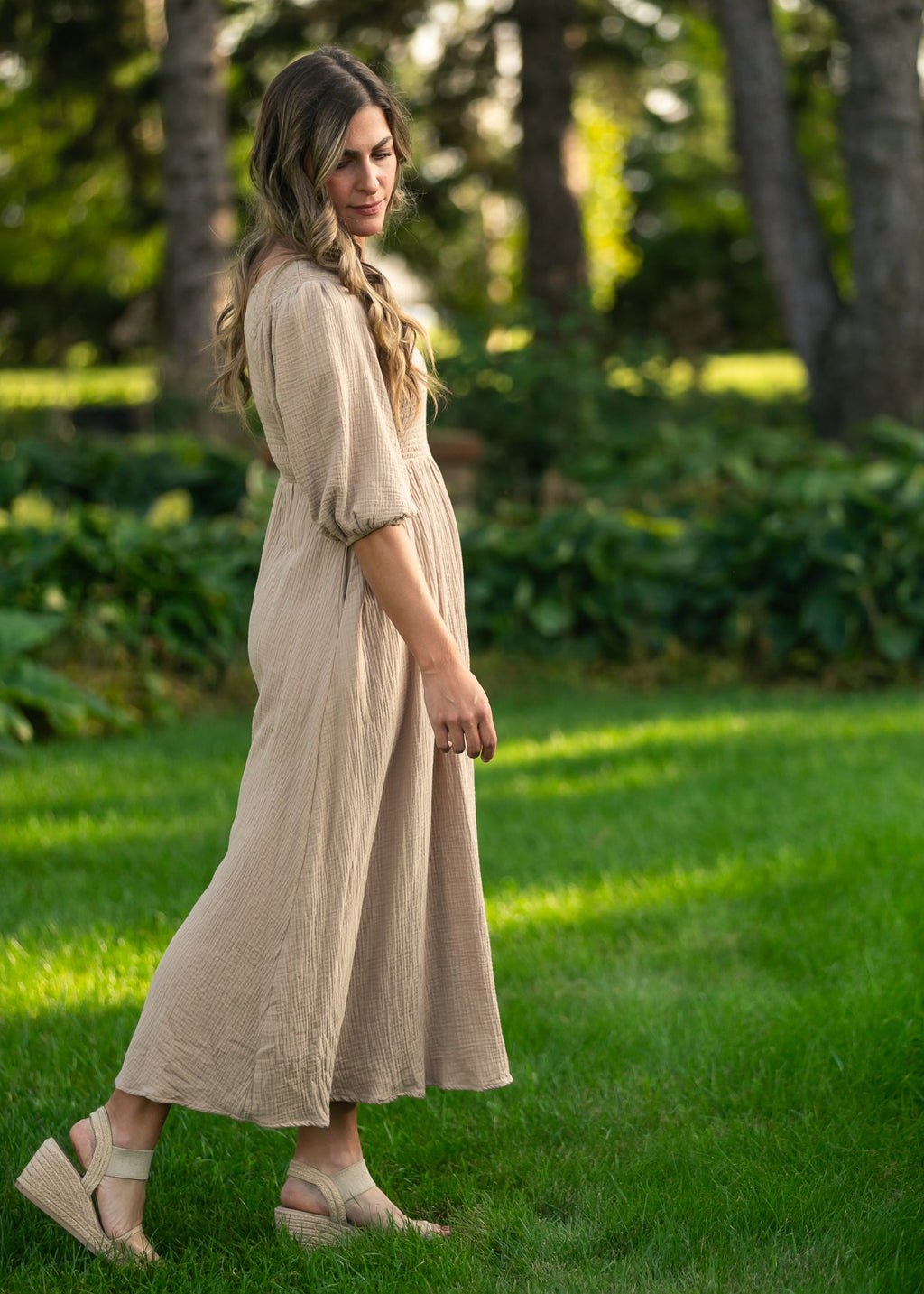 Kayleen Tan Smocked Bodice Gauze Dress - Che Cose Belle