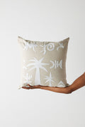 Keiskamma Natural White Linen & Silk Embroidered Throw Pillow - Che Cose Belle